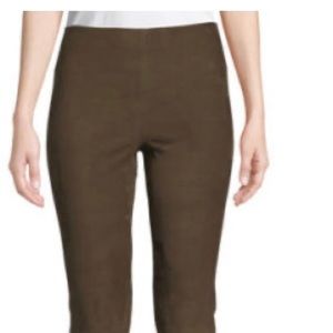 Vince Stretch-Suede Split Hem Crop Pants